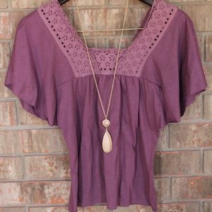 Xhilaration Purple Short Sleeve Sz X-Small